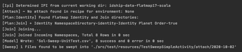 Screenshot: Console Output After Sweeping a SimpleCsv Model